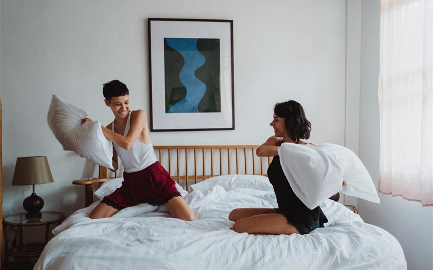 Pillow Fight in Bed